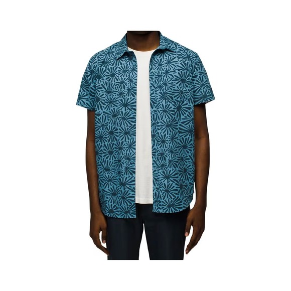 Prana Shirt Slim Fit Men's 2XL Stimmersee Organic High Tide Button Up Preppy NWT - Picture 1 of 12